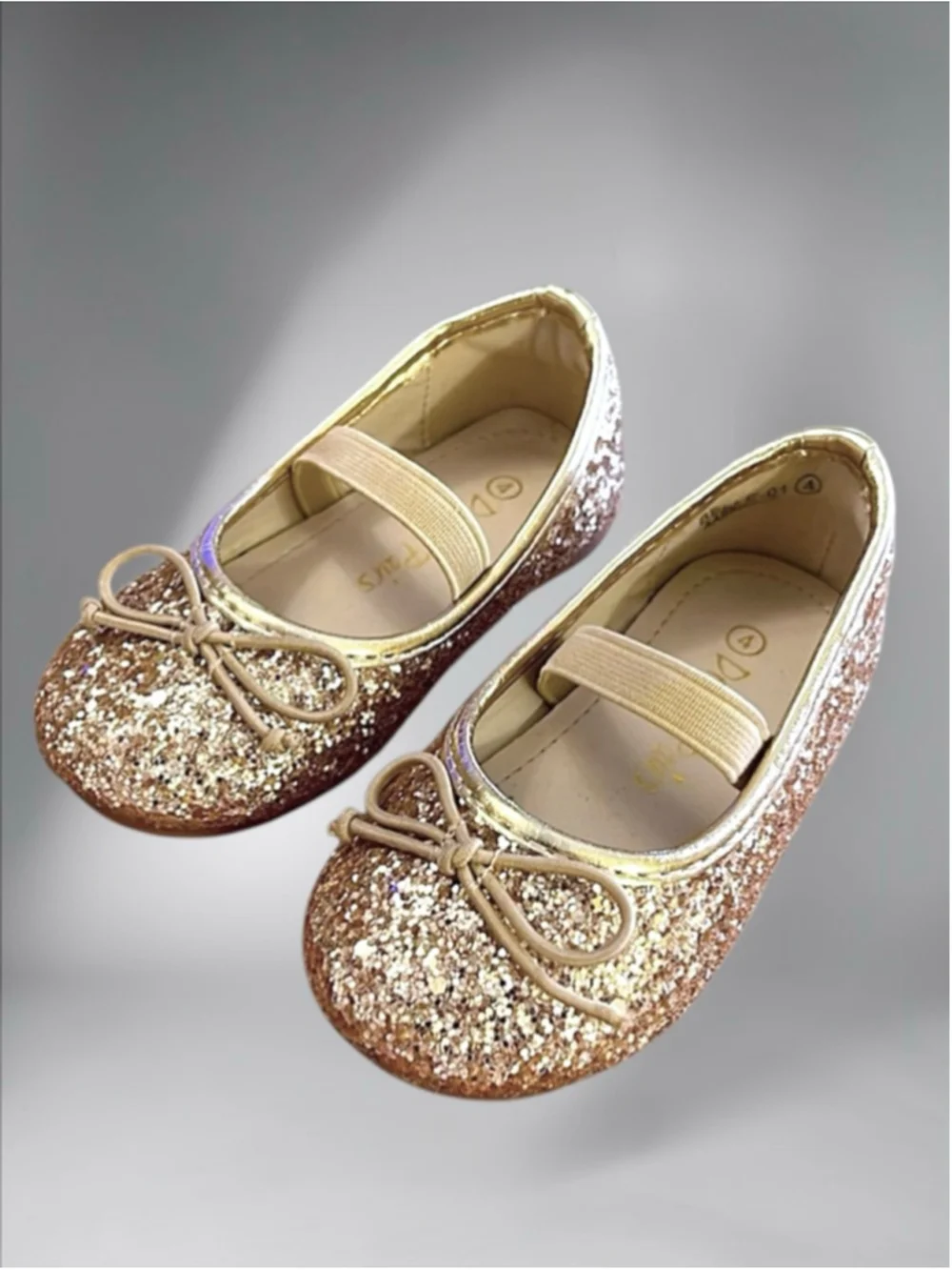 DREAM PAIRS “Belle” Toddler Girls Gold Glitter Ballet Flats – Size 4